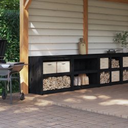 zahrada-XL Skříňky do venkovní kuchyně 2 ks černé masivní borové dřevo