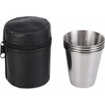 Pronett Nerezové panáky v koženkovém pouzdře 4 x 80 ml – Zboží Dáma