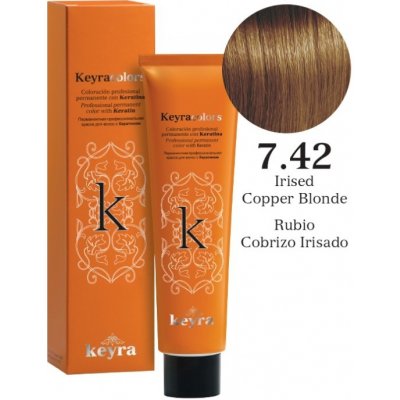 ​Keyra barva na vlasy s keratinem 7.42 irish měděná blond 100 ml