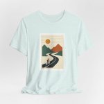 Horská krajina a cyklista vřesová ledově modrá – Zboží Mobilmania