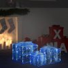 Vánoční osvětlení DKD HOME DECOR Dárkové krabičky LED 3 ks Vánoční dekorace studená bílá