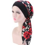 šátek na hlavu černá s růžemi – Zboží Mobilmania