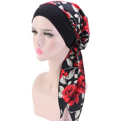 šátek na hlavu černá s růžemi – Zboží Mobilmania
