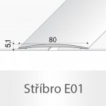 Profil Team Přechodový profil stříbro E01 1 m 80mm – Sleviste.cz