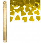 Vystřelovací konfety srdíčka zlaté lesklé 60 cm Partydeco – Sleviste.cz