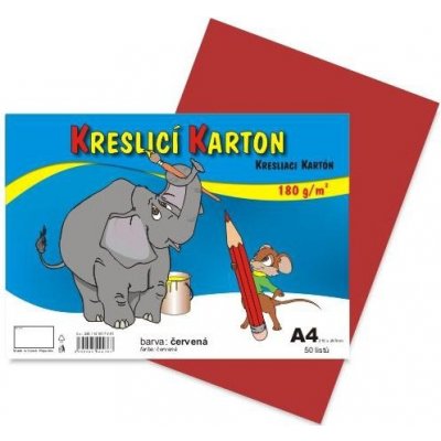 Stepa kreslicí karton barevný A4, 50 ks, červený – Zboží Mobilmania