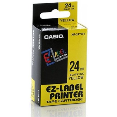 Páska Casio XR-24YW1 (Černý tisk/žlutý podklad) (24mm) - Originál – Hledejceny.cz