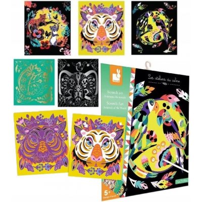 Janod Vyškrabávací obrázky Zvířátka světa – Zboží Dáma