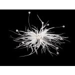 Stoklasa Péřová brož s perlami a broušenými korálky 1 bílá – Zboží Dáma