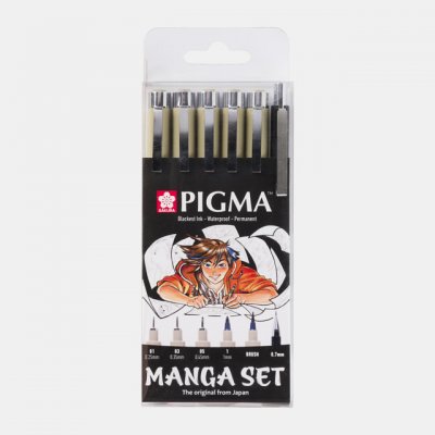 Sakura PIGMA MANGA SET POXSDKMAN6 sada 5+1 černé – Zboží Dáma