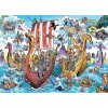 Puzzle COBBLE HILL DoodleTown: Vikingská výprava 1000 dílků