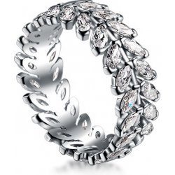 Royal Fashion stříbrný rhodiovaný prsten Třpytivé lístky HA GR51 SILVER