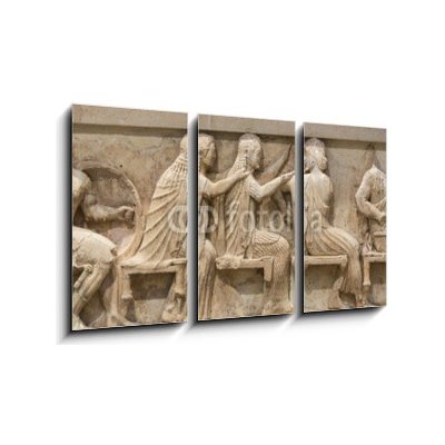 Obraz 3D třídílný - 90 x 50 cm - Ancient Greek Temple Frieze detail, Delhpi, Greece Starověký řecký chrám Detail fríze, Delhpi, Řecko – Hledejceny.cz