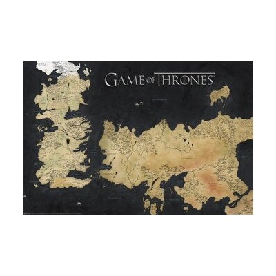 Plakát, Obraz - Game of Thrones - Westeros Map, 120 × 80 cm – Zboží Dáma
