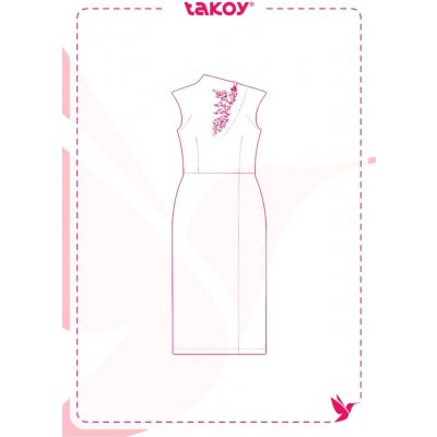Takoy Elektronický PDF střih dámské pouzdrové šaty s překladem ve výstřihu Ruthy-40-46 – Hledejceny.cz