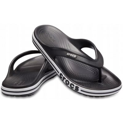 Crocs Bayaband Flip žabky černá bílá – Sleviste.cz