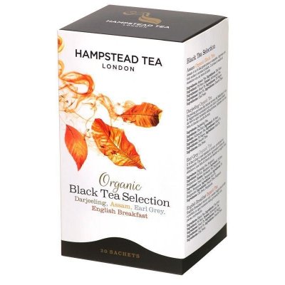Hampstead BIO Výběr černých čajů Darjeeling Assam Earl Grey Anglická směs 20 x 2 g