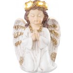 MagicHome Dekorace Anděl modlící LED polyresin na hrob 11,5x7,5x15,5 cm ST8091610 – Hledejceny.cz