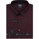 AMJ pánská bavlněná košile dlouhý rukáv regular fit VDR1389 vínová hrubě tečkovaná – Zboží Dáma
