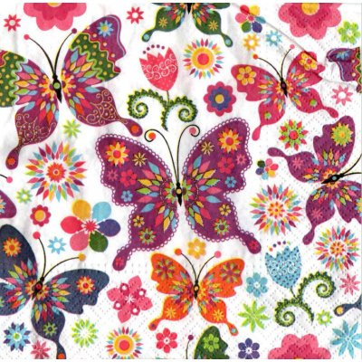 UBR02 Ubrousek 16x16 cm BAREVNÍ MOTÝLCI – Hledejceny.cz