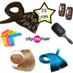 Clip in deluxe balíček clip vlasy 73cm REMY pravé lidské světlejší blond červená kombinované – Zbozi.Blesk.cz