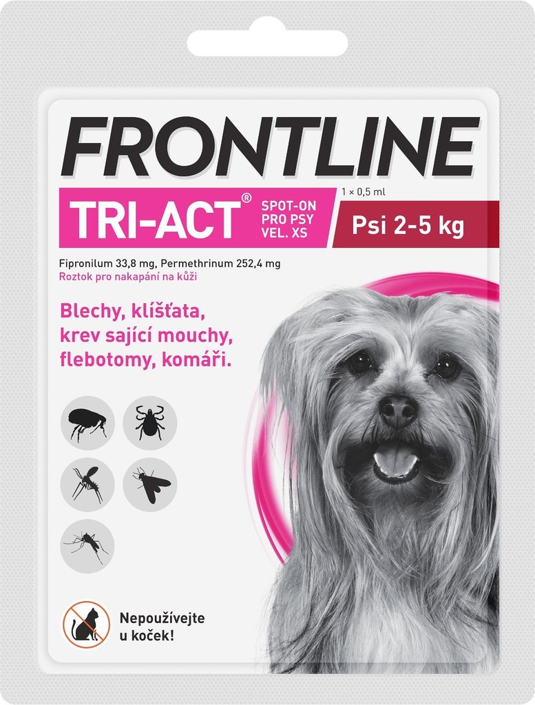 Frontline Tri-Act Spot-On Dog XS 2-5 kg 1 x 0,5 ml