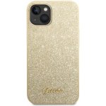 Pouzdro Guess PC/TPU Glitter Flakes Metal Logo iPhone 14 zlaté – Sleviste.cz
