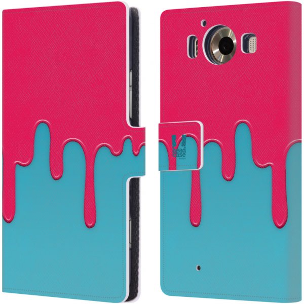 Pouzdro a kryt na mobilní telefon Pouzdro HEAD CASE Microsoft Lumia 950 / LUMIA 950 DUAL SIM Rozlitá barva růžová a modrá