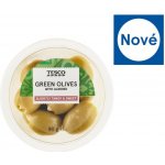 Tesco Marinované vypeckované zelené olivy plněné mandlemi 90 g – Zboží Dáma