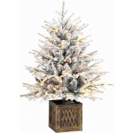 Stolní vánoční stromek HOMCOM 90 cm, předsvícený, zasněžený, umělý, 70 teplých bílých LED diod, 488 špiček, zelený – Hledejceny.cz