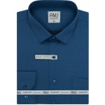 AMJ pánská bavlněná košile dlouhý rukáv slim fit VDSB1388 tmavě modrá vlnkovaná – Zboží Dáma