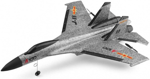 IQ models J-11 RC letadlo s 3D stabilizací a ovládanou výškovkou 335mm RTF šedá RC_90075 RTF 1:10