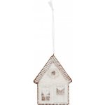 Závěsná dekorace zasněžená perníková chaloupka Frosted Ginger - 8*1*10 cm - Clayre & Eef – Hledejceny.cz