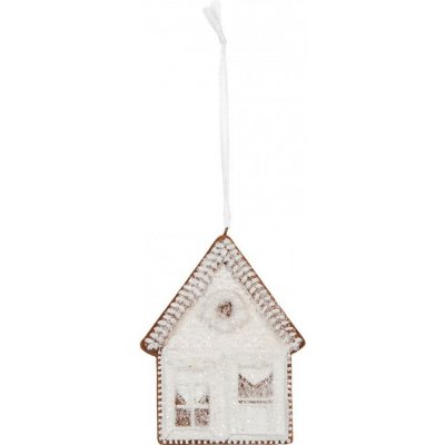 Závěsná dekorace zasněžená perníková chaloupka Frosted Ginger - 8*1*10 cm - Clayre & Eef – Hledejceny.cz