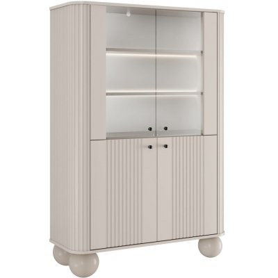Nábytek Bogart Vesper 103 cm čtyřdveřová kašmír / černé úchytky / kulaté nohy – Hledejceny.cz