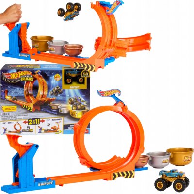 Hot Wheels monster trucks dráha se smyčkou a bigfootem JBX64 – Sleviste.cz
