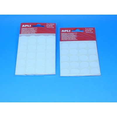 Samolepicí etikety- Apli - bílé - 13 mm, 120 ks - AO2663 – Sleviste.cz