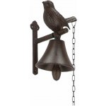 Esschert Design Zahradní zvonek Bird 20 x 12 cm litina hnědá – Hledejceny.cz