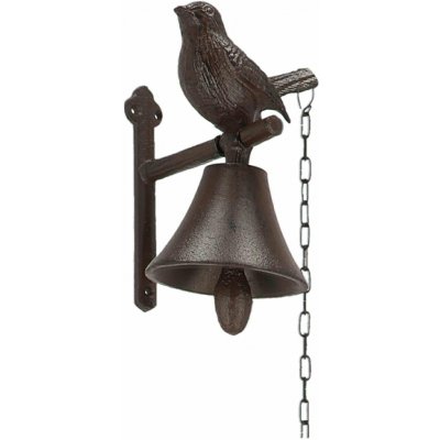 Esschert Design Zahradní zvonek Bird 20 x 12 cm litina hnědá – Hledejceny.cz
