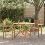 OMAXI 938053 Židle 2 pcs Hnědá 56 x 55 x 90,5 cm Pevné teakové dřevo – Hledejceny.cz