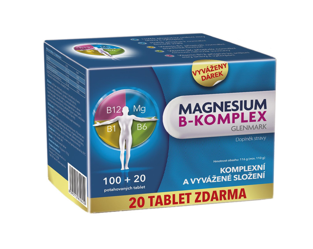 Glenmark Magnesium B-komplex 120 tablet