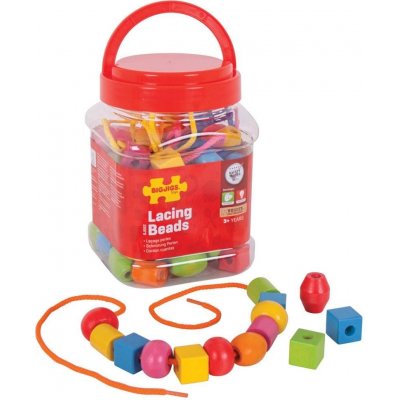 Bigjigs Toys navlékací korálky v dóze – Zbozi.Blesk.cz