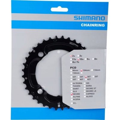 Převodník Shimano FC-M617 36 zubů Deore Černý 2x10 rychlostí – Zboží Dáma