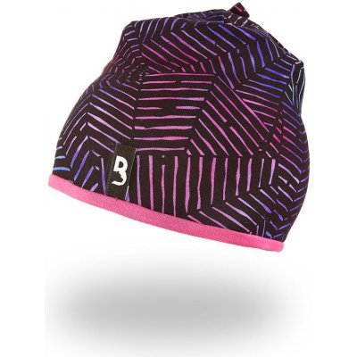 Little Angel (DITA) Čepice podšitá Outlast® Fialovočerný vzor tm. růžová – Zboží Dáma