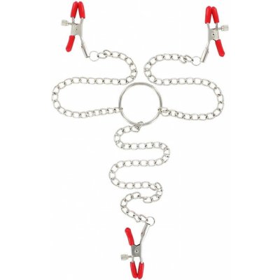 BASIC X skřipce na bradavky a klitoris červené – Zboží Dáma