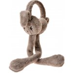 Šedé dětské klapky na uši zajíček se šálou – Zboží Dáma