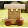 Dřevěná hračka Bino vagónek koncový doplněk k vláčku s abecedou ol82260
