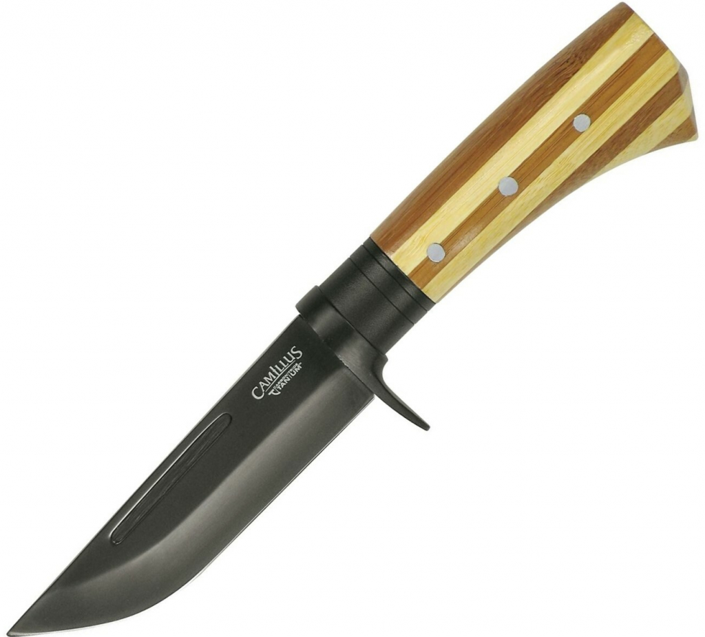 Camillus Fixed Blade Knife, Bamboo Handle