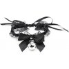 Erotický šperk LateToBed BDSM Line Collar with Bow, Bell and Lace Black