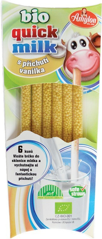 Amylon Bio Quick Milk Magická brčka do mléka s příchutí vanilka 6 x 6 g od  40 Kč - Heureka.cz